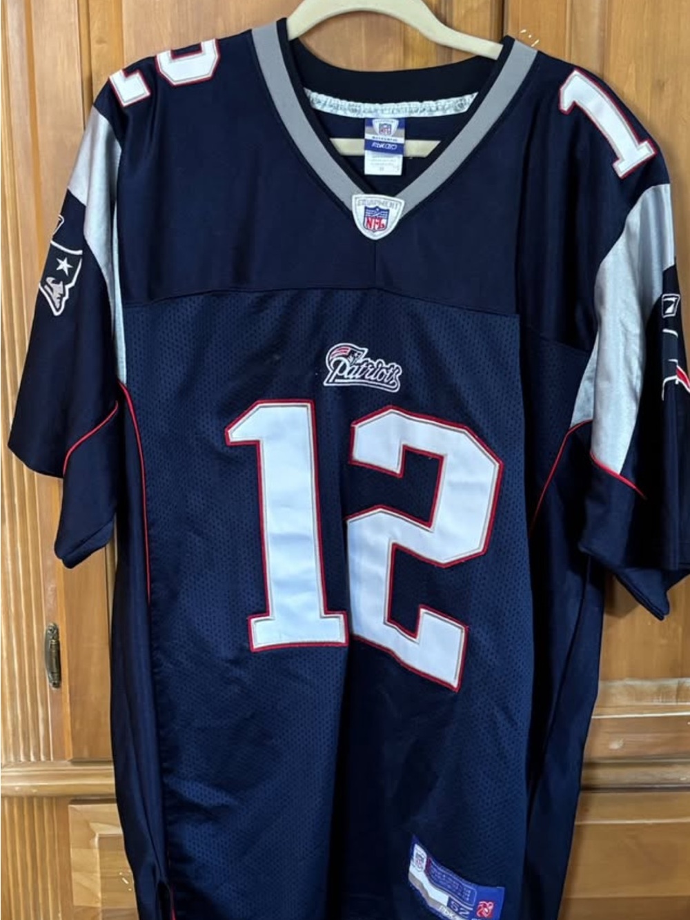 Men's Navy Patriots #12 Tom Brady Football Jersey - Reebok